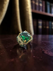 Turkish Inspired Signet Ring for Men – Blue, Green & Red Zircon Statement Ring | Vintage Ottoman Style Silver Plated Unisex Jewelry