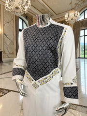 Small Off White Afghan Parahan Tunban Set – Premium Hand Embroidery Traditional Men’s Outfit with Matching Chadder Patto