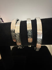 Silver Arabic Calligraphy Cuff Bracelet – Engraved Open Cuff Bangle – Unisex 7170