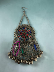 Traditional Afghan Jewelry Set for Women – 4-Piece Vintage Boho Necklace, Earrings & Maang Tikka | Tribal Kuchi Style Statement Jewelry 011 small defect