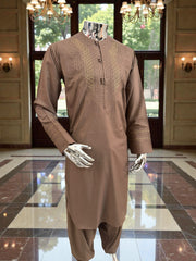 Small Handmade Brown Parahan Tumban | Traditional Afghan Hand Embroidery