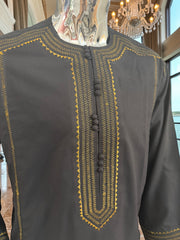 Large Afghan Parahan Tunban with Traditional Embroidery – Black
