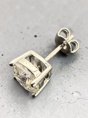 1 CT Cushion-Cut Moissanite Stud Earrings, D Color VVS1 Diamond Alternative, Gold or Silver-Plated Bridal Jewelry Gift