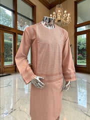 XL Rosewood Afghan Kameez – Premium Fabric with High-Quality Matching Embroidery