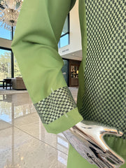 Medium Afghan Parahan Tunban Kameese Shalwar Green Machine Embroidery