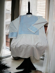 Large Afghan Parahan Tunban for Men – Light Blue Machine Embroidery