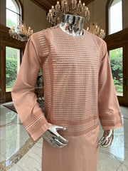 XL Rosewood Afghan Kameez – Premium Fabric with High-Quality Matching Embroidery