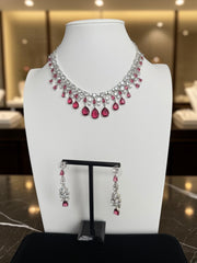 Elegant Teardrop Crystal Necklace & Earrings Set – 6 Colors