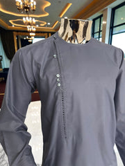 Small Afghan Parahan Tunban for Men – Premium Blue Grey color Qasimi Design