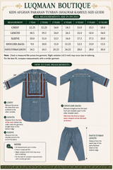 Boys Afghan Parahan Tunban Set – Sky Blue Embroidered Shalwar Kameez | Traditional Afghan Kids Outfit | Luqmaan Boutique Design #24