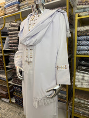 Premium White Patto / Chadder Shawl – Traditional Afghan Style Fringe Scarf