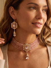 2-Piece Beaded Choker Necklace & Earrings Set – 7 Color Options