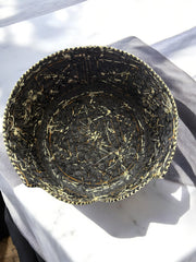 Black and Gold Baluchi Hat with Brown Accents – Hand Embroidered Traditional Men’s Cap with Shesha Mirror Work