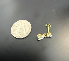 1 CT Certified Pear-Cut Moissanite Drop Earrings – D Color VVS1, Gold or Silver Plated