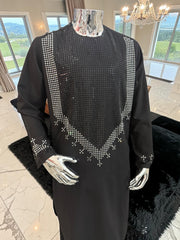 Large Afghan Parahan Tunban for Men – Black with Silver Shesha