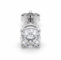 0.5 CT Each Round Moissanite Stud Earrings – Gold & Silver Tone, S925 Posts