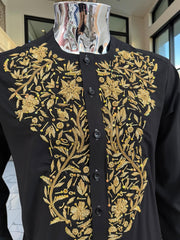 Handmade Afghan Selmadozi Embroidered Men’s Perahan Tunban – Luxury Traditional Formal Outfit – Available in Black, Ivory & White