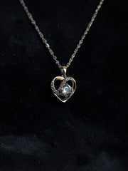 Silver Plated Double Heart Pendant Necklace for Women – Sparkling Zircon Love Necklace 6079