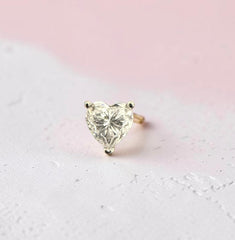1 Carat Heart-Cut Moissanite Stud Earrings – S925 Posts – Gold or Silver