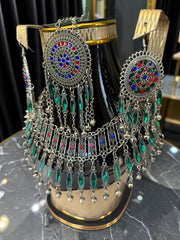 Afghan Jewelry for Women – Handmade Traditional Afghan Necklace & Earrings Set | Ethnic Bohemian Jewelry | Cultural Gift for Her