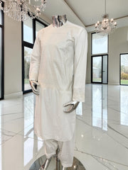 Premium Off White Yakhand(o)zi Parahan Tunban – Men’s Afghan Traditional 2-Piece Outfit