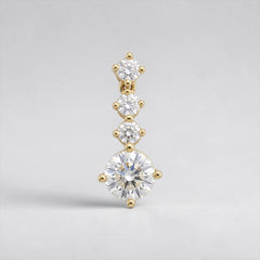 1 CT Certified Round Moissanite Four-Stone Drop Earrings – Gold or Silver, D Color VVS1