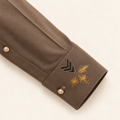 Men’s Brown Hand-Embroidered Designer Afghan Parahan Tunban Set 5034