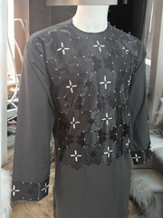 Afghan Parahan Tunban for Men Machine Embroidered Black Traditional Wear Large 2