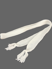 Hand-Woven White Cotton Waist Cord with Tassel Ends – Traditional Men’s Tunban Tie 2” x 64”