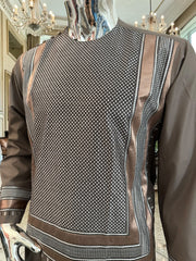 Small Taupe Brown Embroidered Men’s Parahan Tunban Yakhandozi – Premium Traditional Kandahari Yakhan