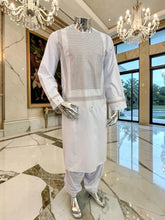 Large White Afghan Parahan Tunban for Men – Premium Machine Embroidered Outfit