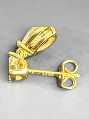 1 CT Certified Pear-Cut Moissanite Drop Earrings – D Color VVS1, Gold or Silver Plated