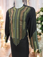 Afghan Parahan Tunban for Men Black Gold and Green Shesha Mirror Work Machine Embroidered Large