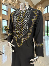 Large Luqmaan Boutique Black Shesha Embroidery Parahan Tunban Set – Premium Afghan Traditional Wear