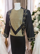 Afghan Parahan Tunban for Men Machine Embroidered Black Gold Traditional Wear Medium