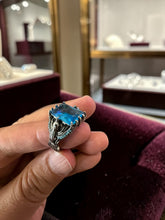 Turquoise Blue Turkish Eagle Ring – Vintage Ottoman Style Statement Ring
