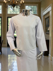Men’s White Parahan Tumban with Matching Machine Embroidery – Traditional Afghan Outfit, Medium