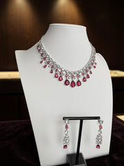 Elegant Teardrop Crystal Necklace & Earrings Set – 6 Colors