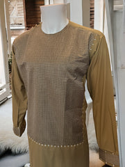 Afghan Parahan Tunban for Men – Warm Olive Brown, Medium-Large