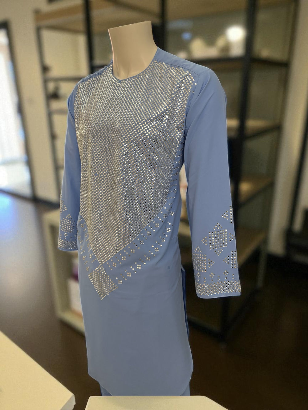 Sky Blue Parahan Tumban Set