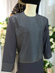Afghan Parahan Tunban for Men Machine Embroidered Navy Gold Traditional Wear Medium