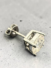 1 CT Cushion-Cut Moissanite Stud Earrings, D Color VVS1 Diamond Alternative, Gold or Silver-Plated Bridal Jewelry Gift