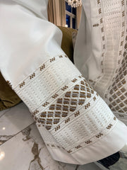Small Off-White Kandahari Parahan Tunban for Men | Premium Afghan Traditional Wear Yakhandozi