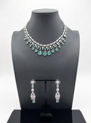 Elegant Teardrop Crystal Necklace & Earrings Set – 6 Colors