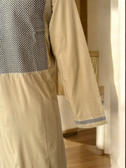 Afghan Parahan Tunban for Men – Beige Gold, XL (Defected Embroidery)