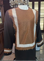 X-Large Black Afghan Parahan Tunban for Men with Machine Embroidery