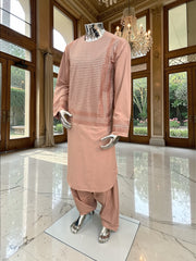 XL Rosewood Afghan Kameez – Premium Fabric with High-Quality Matching Embroidery