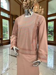 XL Rosewood Afghan Kameez – Premium Fabric with High-Quality Matching Embroidery