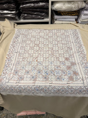 Men’s Cream Hand-Embroidered Afghan Parahan Tunban with Shawl – 3-Piece Set 5023