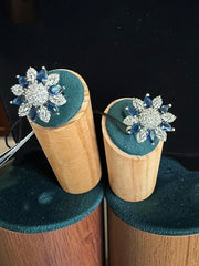 American Diamond Floral Statement Ring – Adjustable Pear-Cut Crystal Cocktail Ring, 7 Colors, Gift Box Included